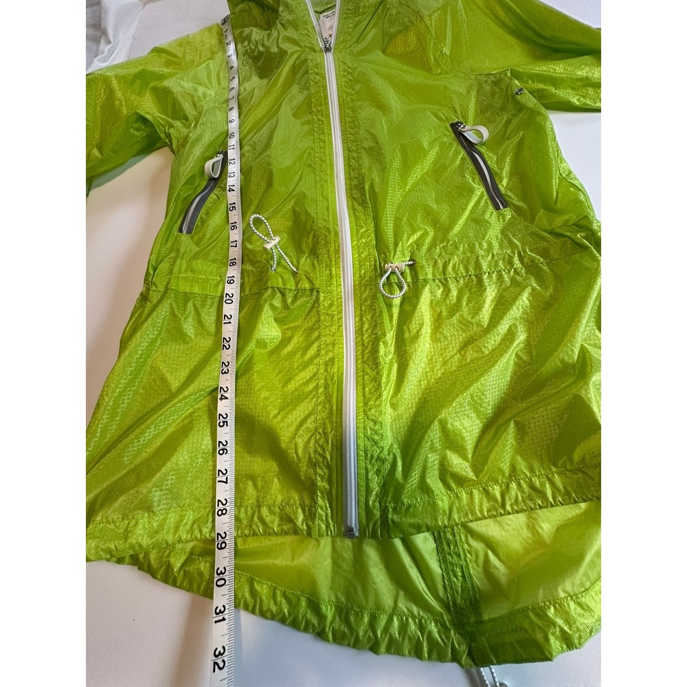 Nautica Performance Womens Neon Lime Green Full Zip Hooded Windbreaker Jacket M - Picture 6 of 7